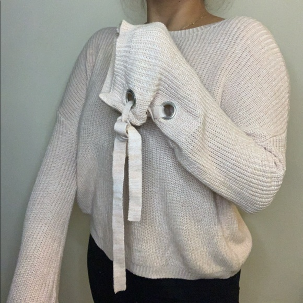 Love by‎ Design Grommet Sleeves Sweater